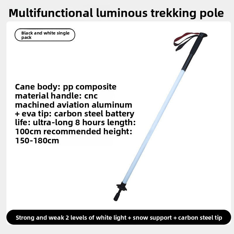 Multifunctional Luminous Trekking Pole with Snow Basket