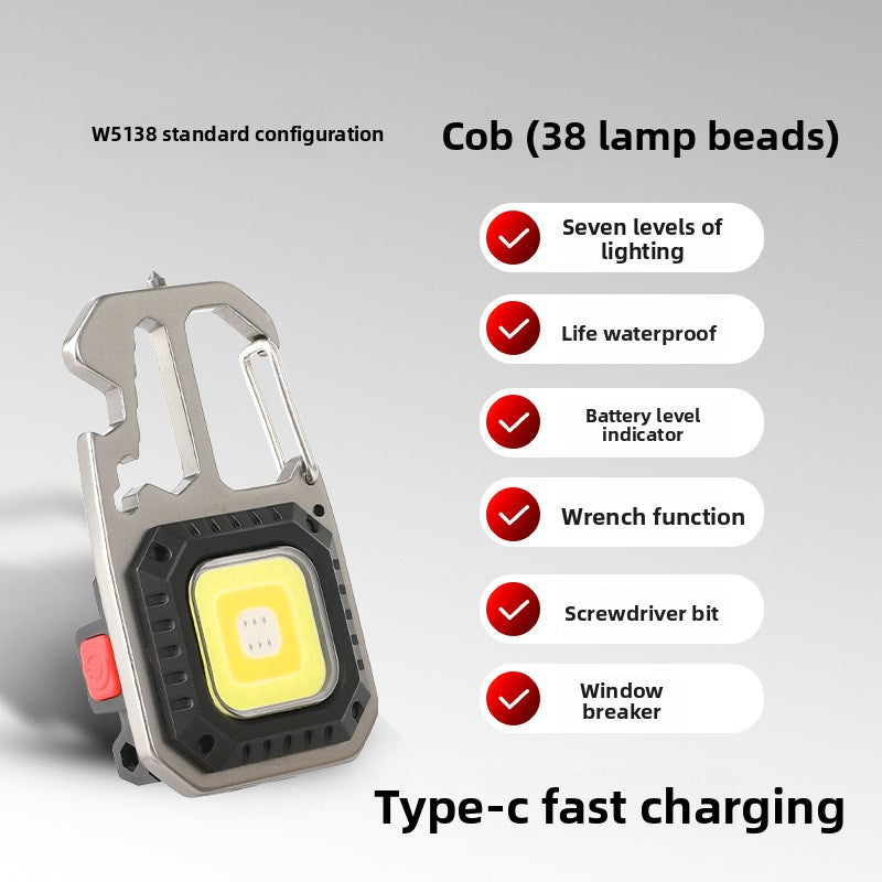 Multifunctional Magnetic Keychain Flashlight