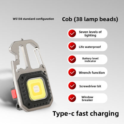 Multifunctional Magnetic Keychain Flashlight