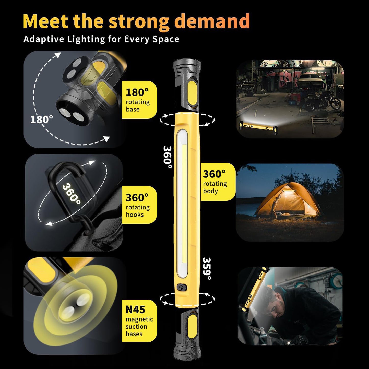Multifunctional Magnetic Outdoor Camping Work Light