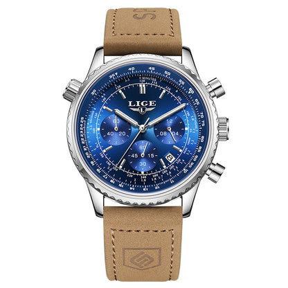 Multifunctional Men's Quartz Watch with Calendar Chronograph