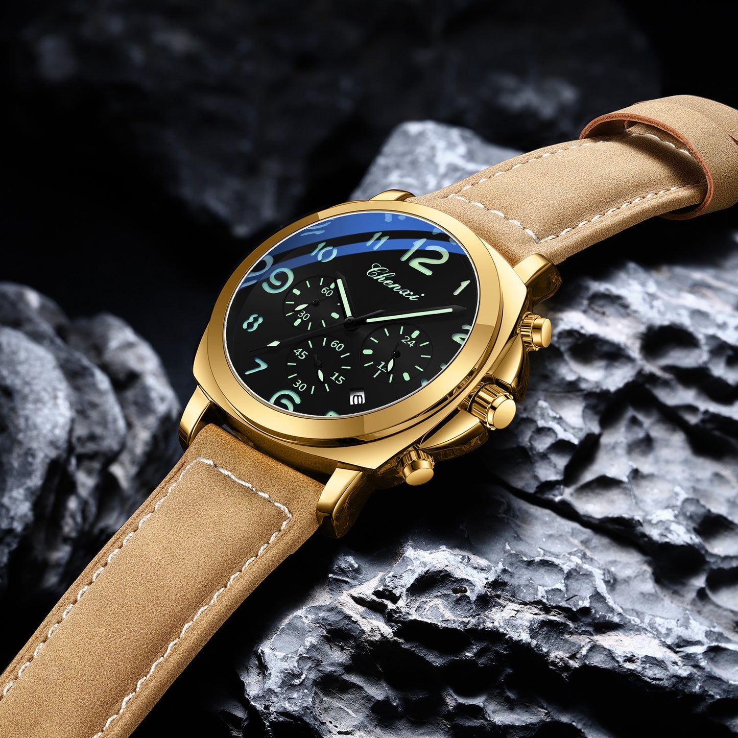 Multifunctional Mens Watch with Luminous Dial