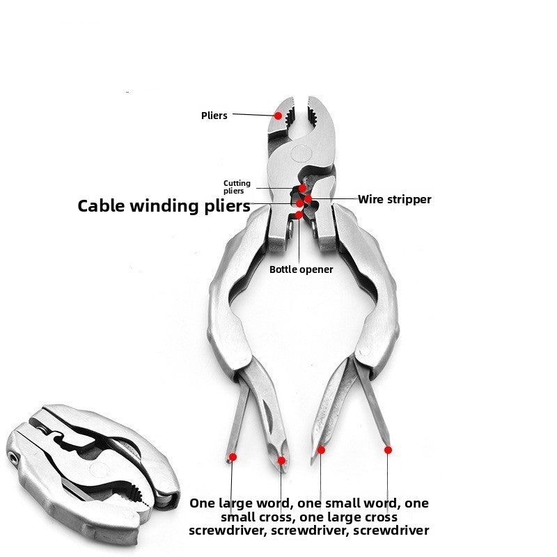 Multifunctional mini EDC tool round head pliers