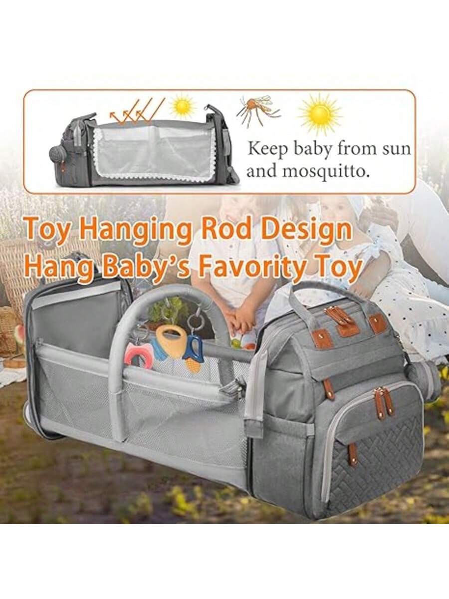 Multifunctional Mommy Diaper Bag with Foldable Bed