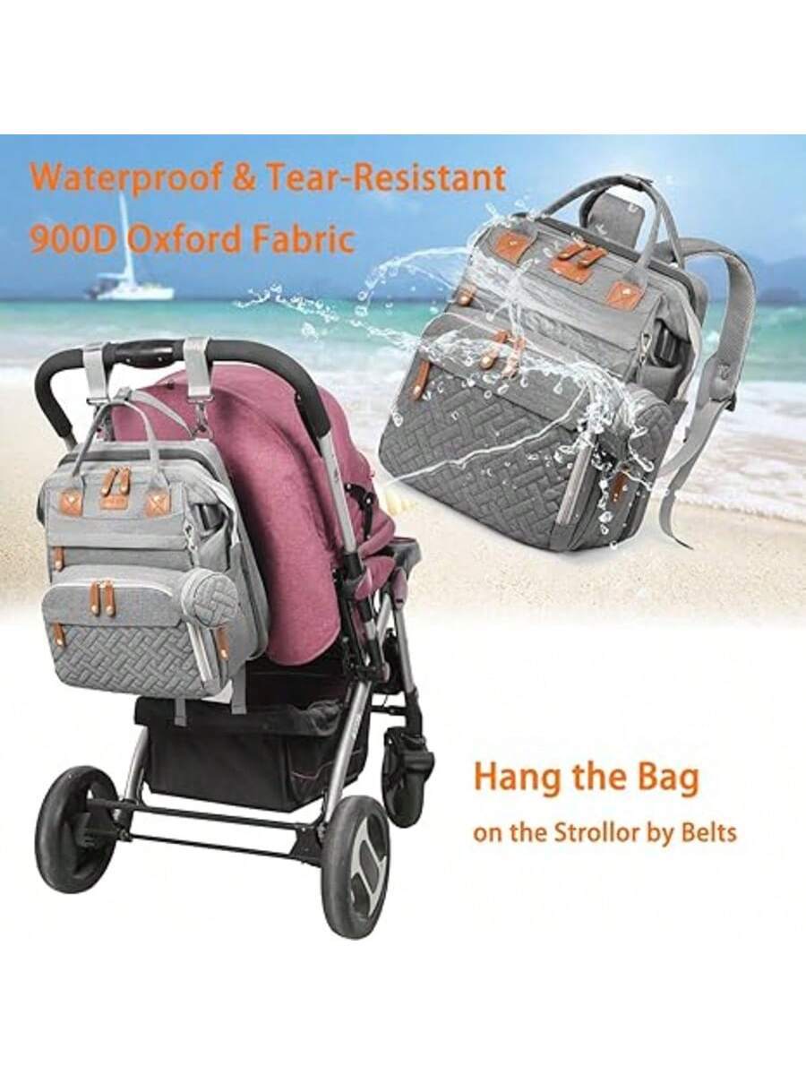 Multifunctional Mommy Diaper Bag with Foldable Bed