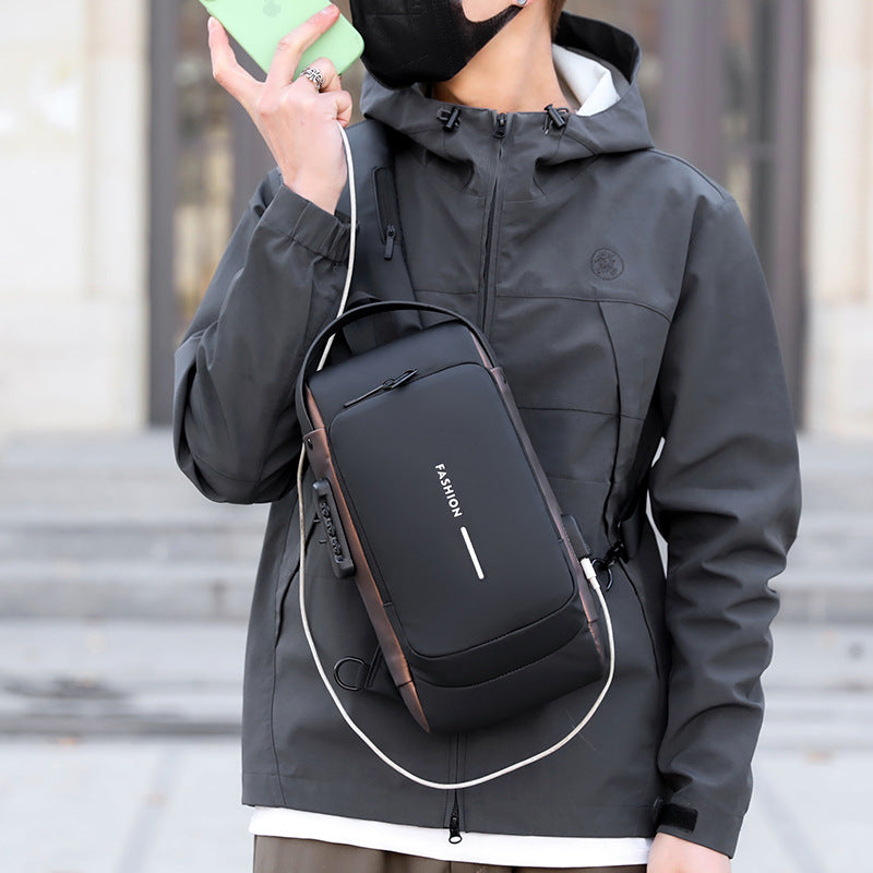 Multifunctional Password Lock Chest Bag for Men