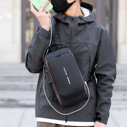 Multifunctional Password Lock Chest Bag for Men