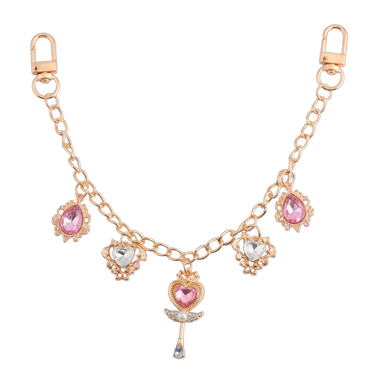 Multifunctional Pearl Rhinestone Keychain