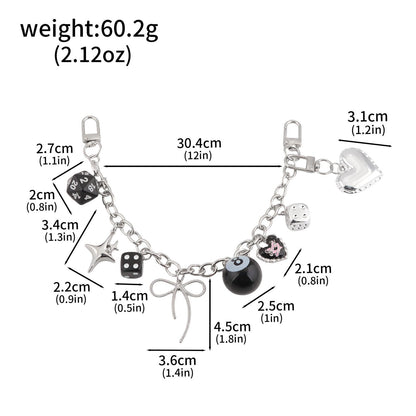 Multifunctional Pearl Rhinestone Keychain