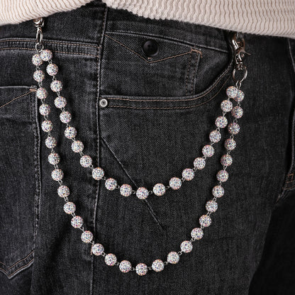 Multifunctional Pearl Rhinestone Keychain