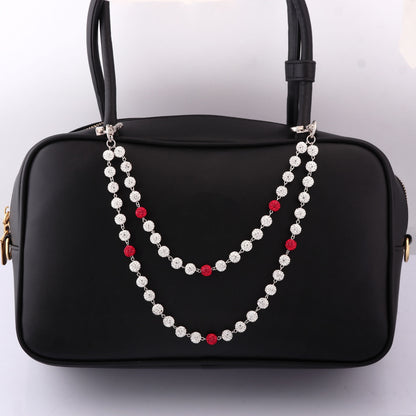 Multifunctional Pearl Rhinestone Keychain