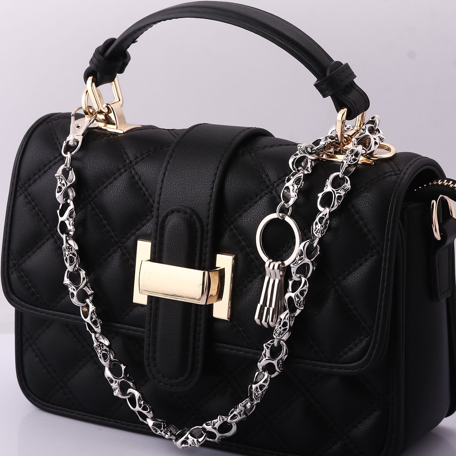 Multifunctional Pearl Rhinestone Keychain