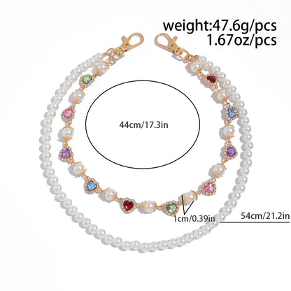 Multifunctional Pearl Rhinestone Keychain