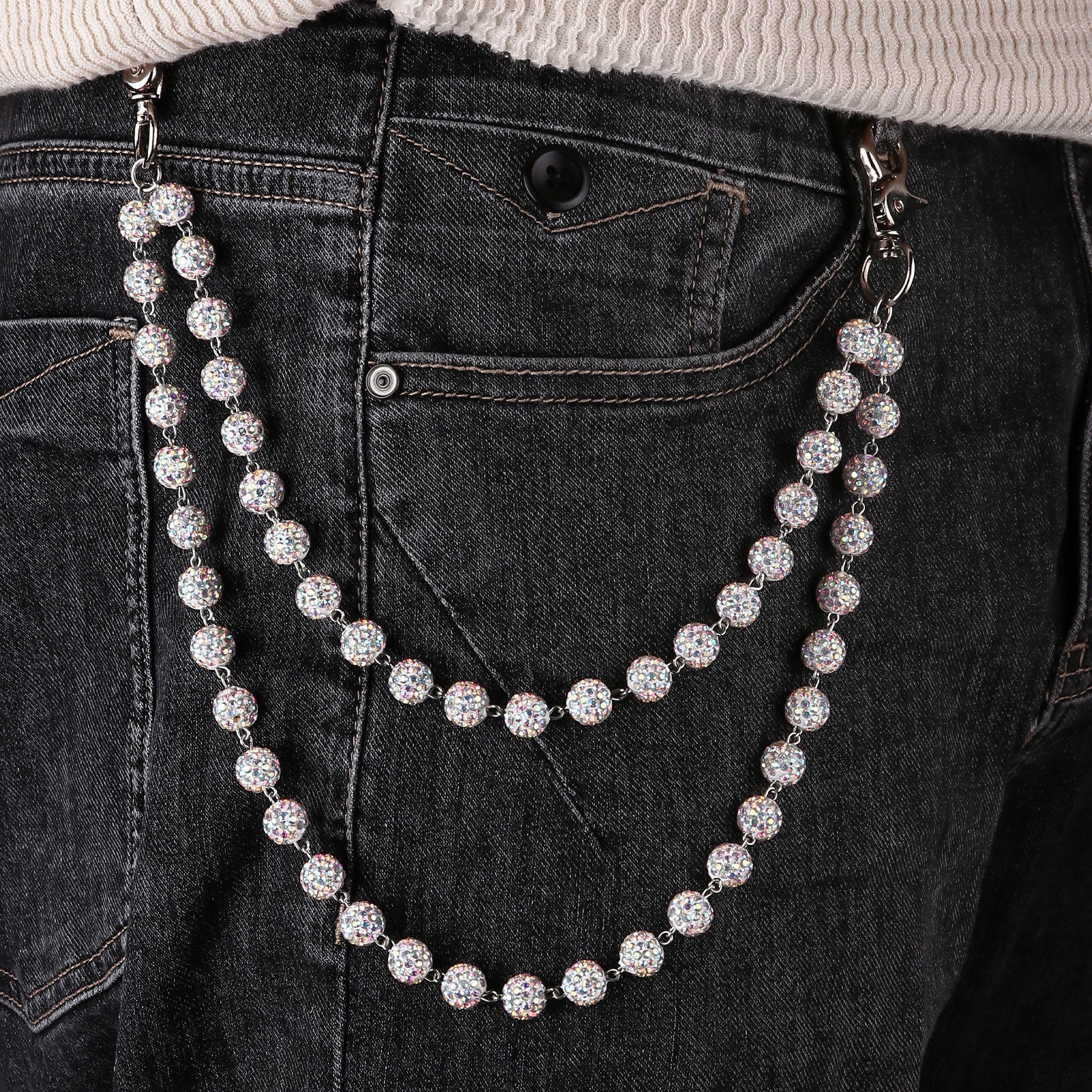 Multifunctional Pearl Rhinestone Keychain