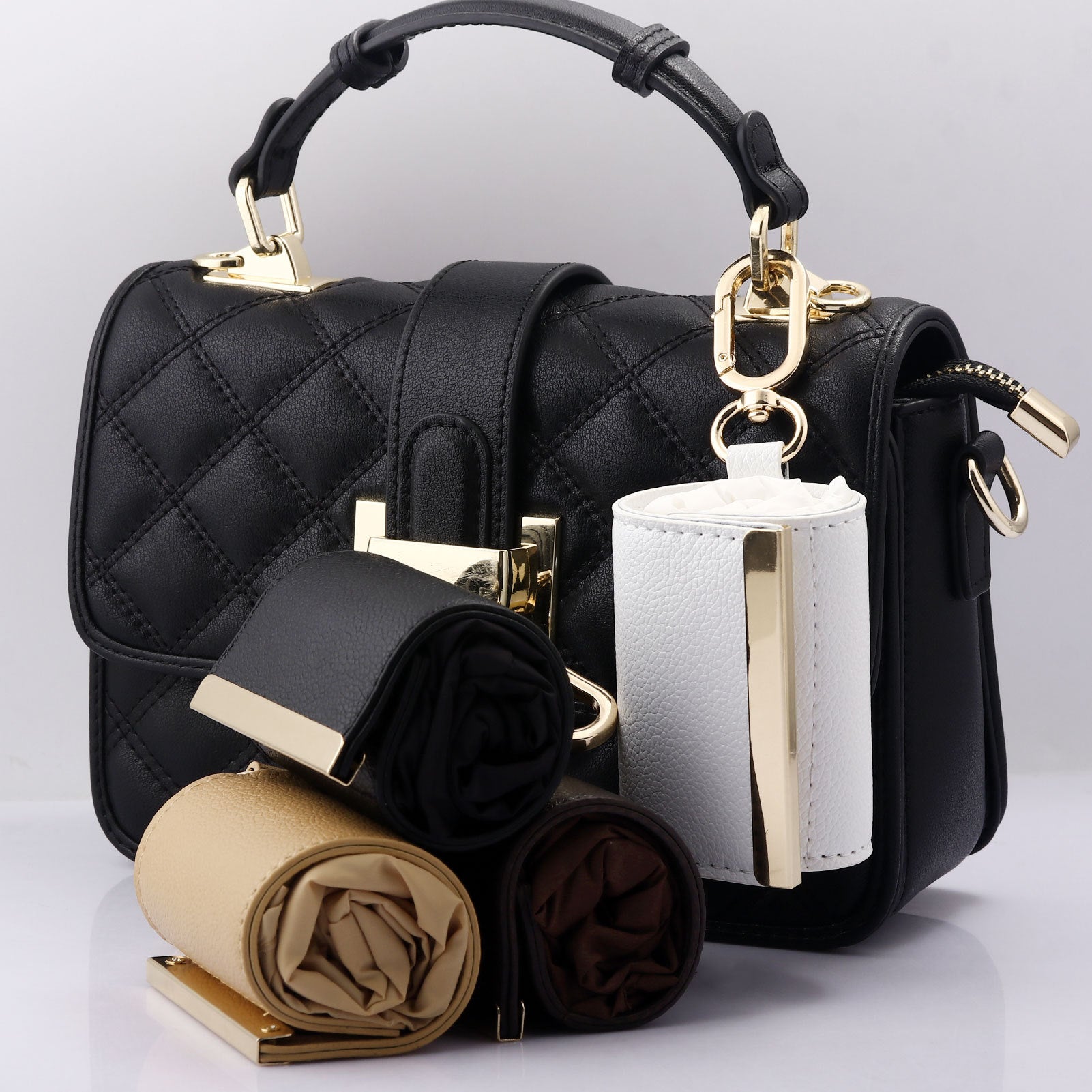 Multifunctional Pearl Rhinestone Keychain