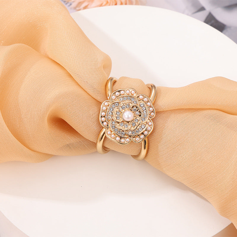 Multifunctional Pearl Scarf Buckle