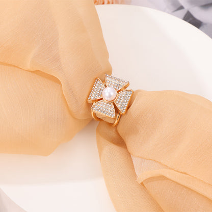Multifunctional Pearl Scarf Buckle