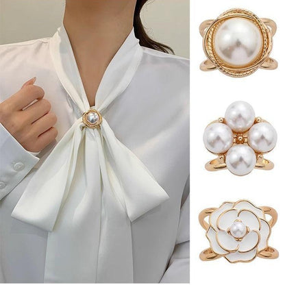 Multifunctional Pearl Scarf Buckle