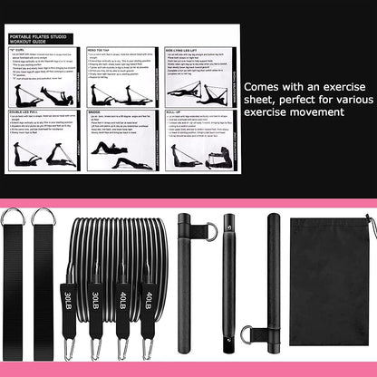 Multifunctional Pilates Resistance Bar with Elastic Bands