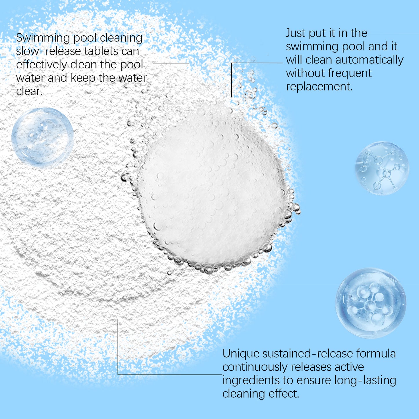 Multifunctional Pool Cleaning Effervescent Tablets