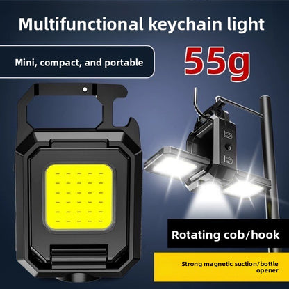 Multifunctional Portable Keychain Light with Type-C Charging