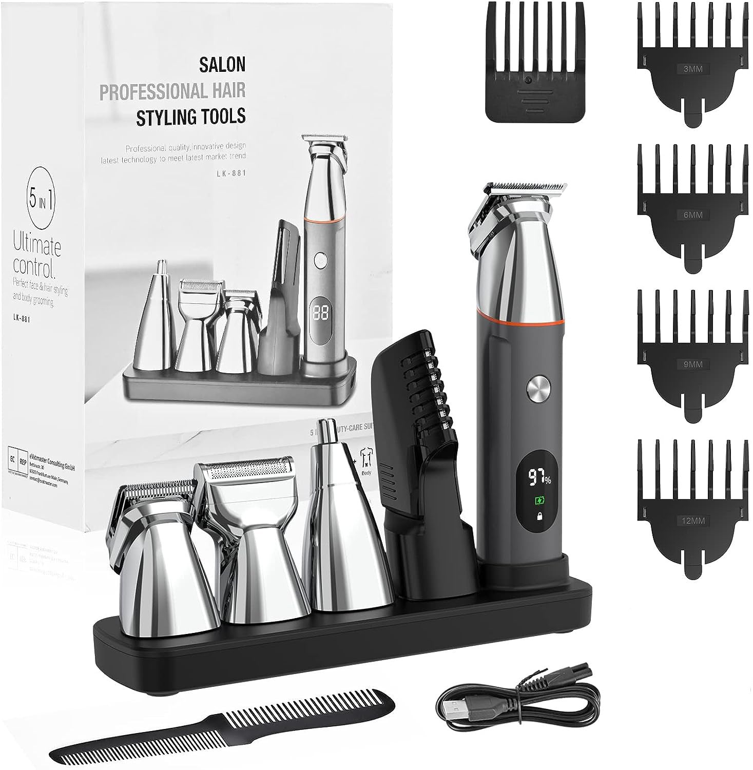 Multifunctional Rechargeable Hair Clipper