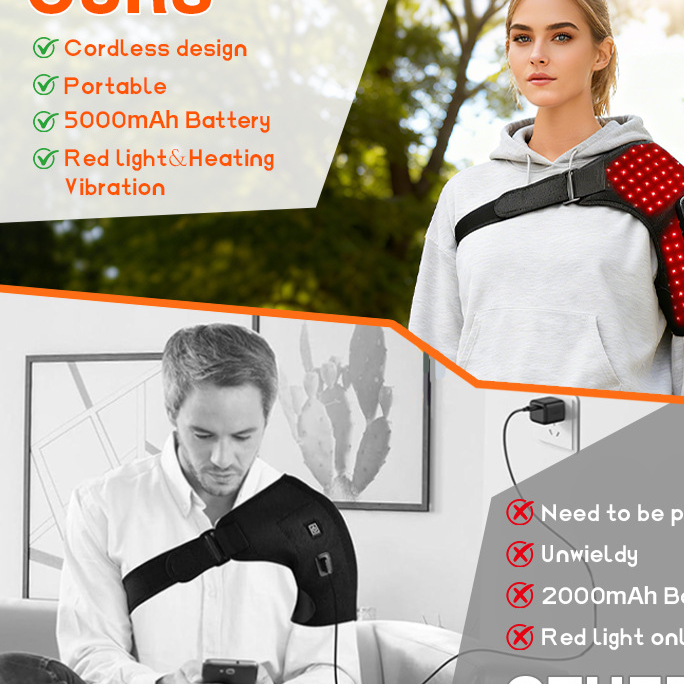 Multifunctional Red Light Heating Shoulder Massager