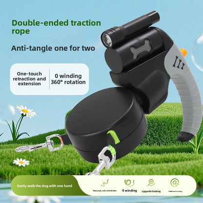 Multifunctional Retractable Dual Dog Leash
