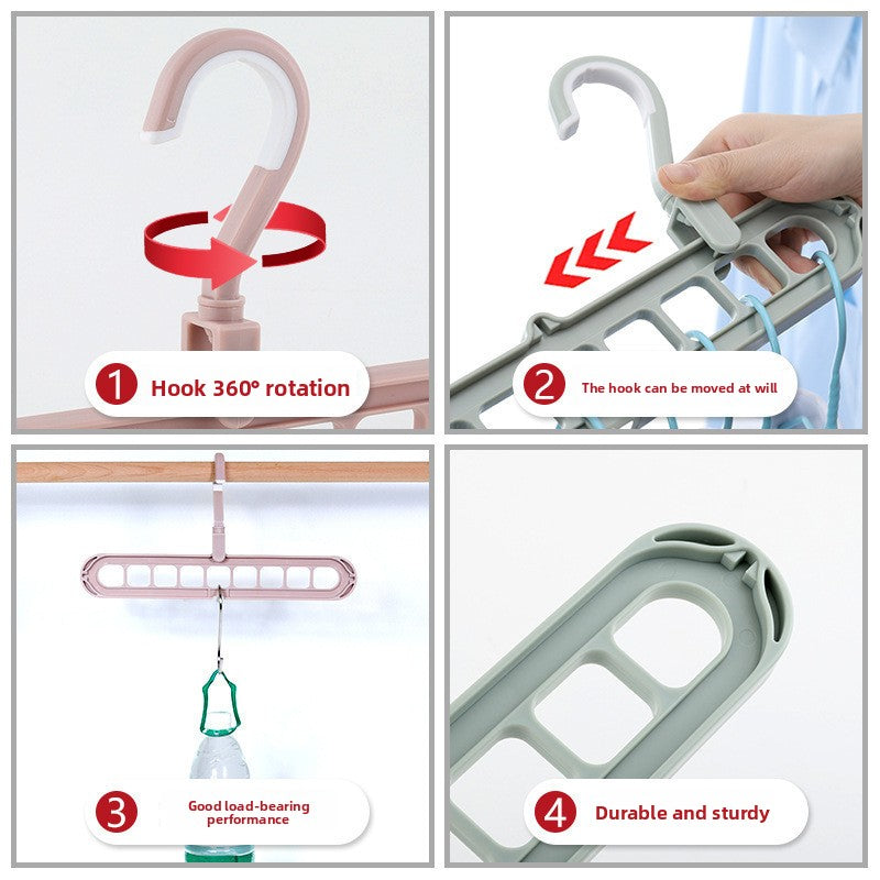 Multifunctional Rotating 9-Hole Foldable Clothes Hanger