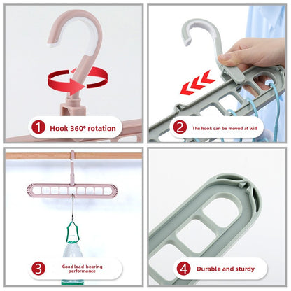 Multifunctional Rotating 9-Hole Foldable Clothes Hanger