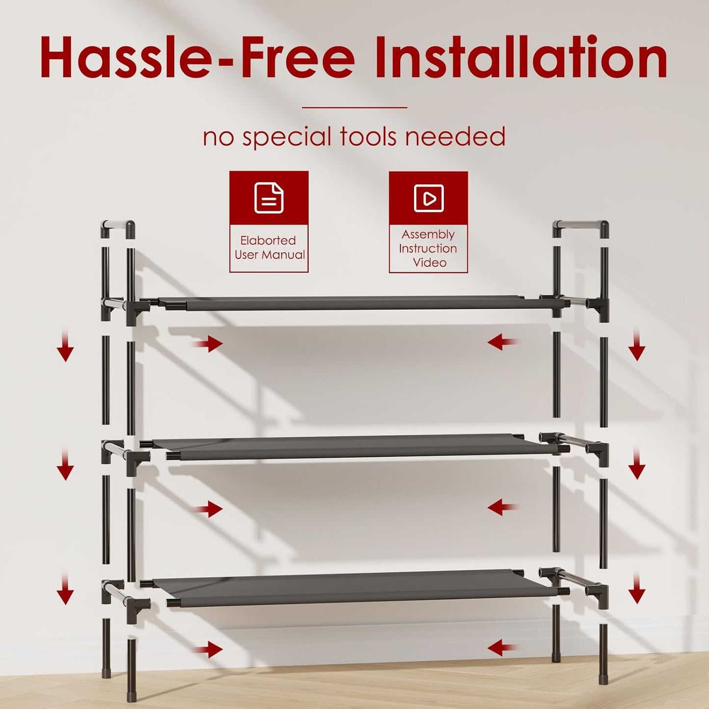 Multifunctional shoe rack assembly for corridor entrance passage