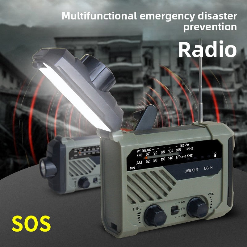 Multifunctional Solar Hand Crank Emergency Radio with Light and Alarm