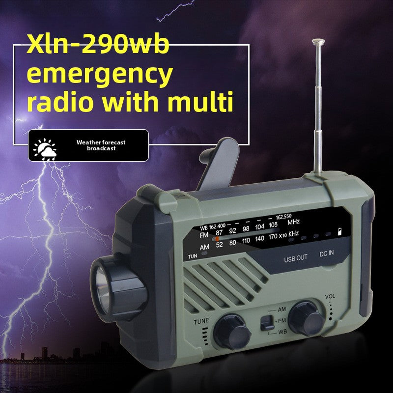 Multifunctional Solar Hand Crank Emergency Radio with Light and Alarm
