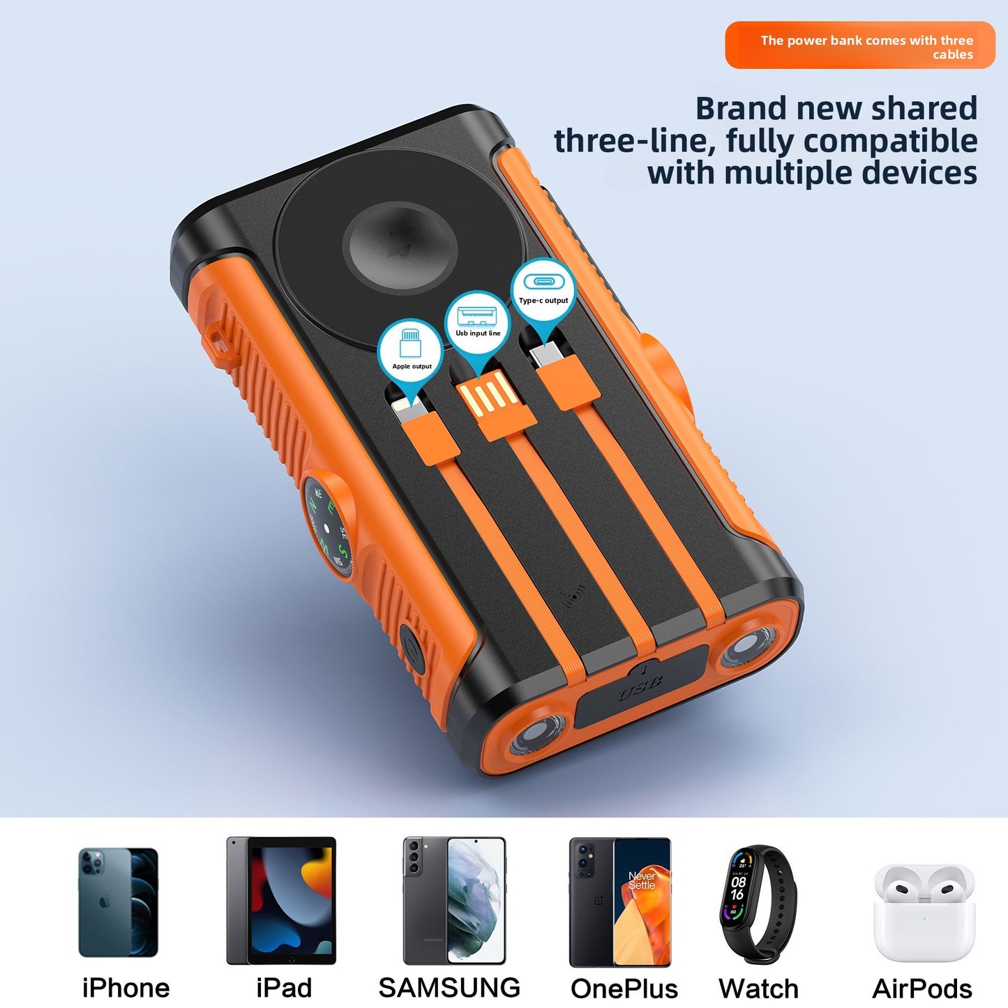 Multifunctional Solar LED Power Bank