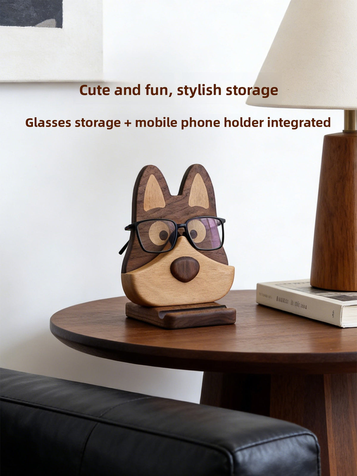 Multifunctional Solid Wood Desktop Organizer Stand