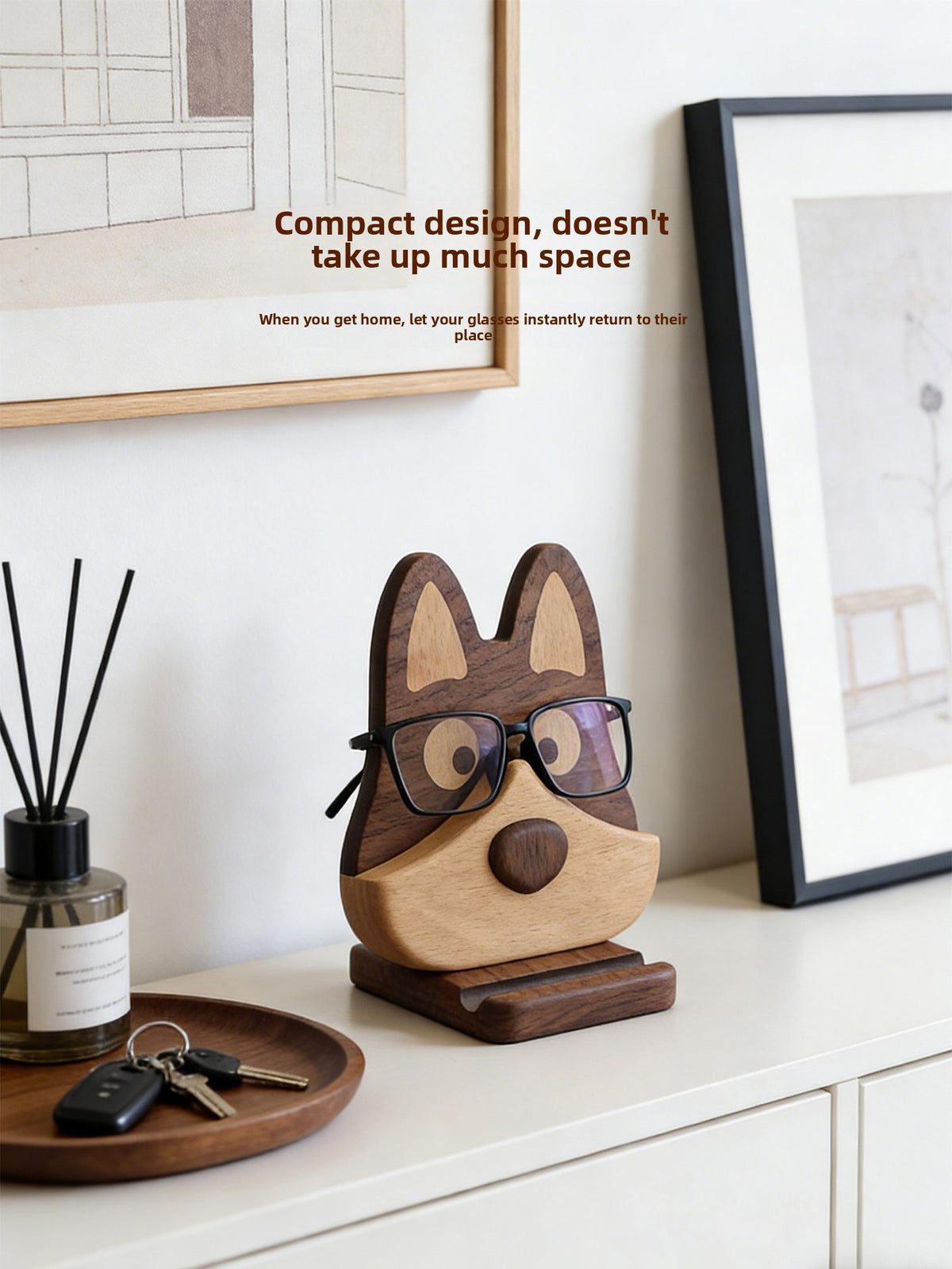 Multifunctional Solid Wood Desktop Organizer Stand