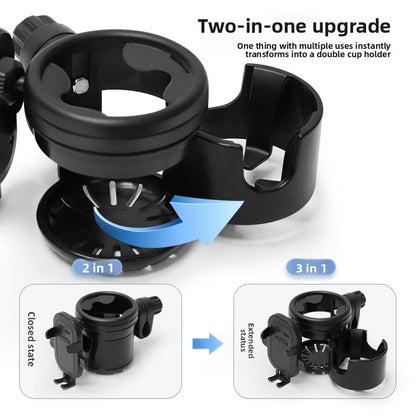 Multifunctional Stroller Cup Holder with Phone Slot