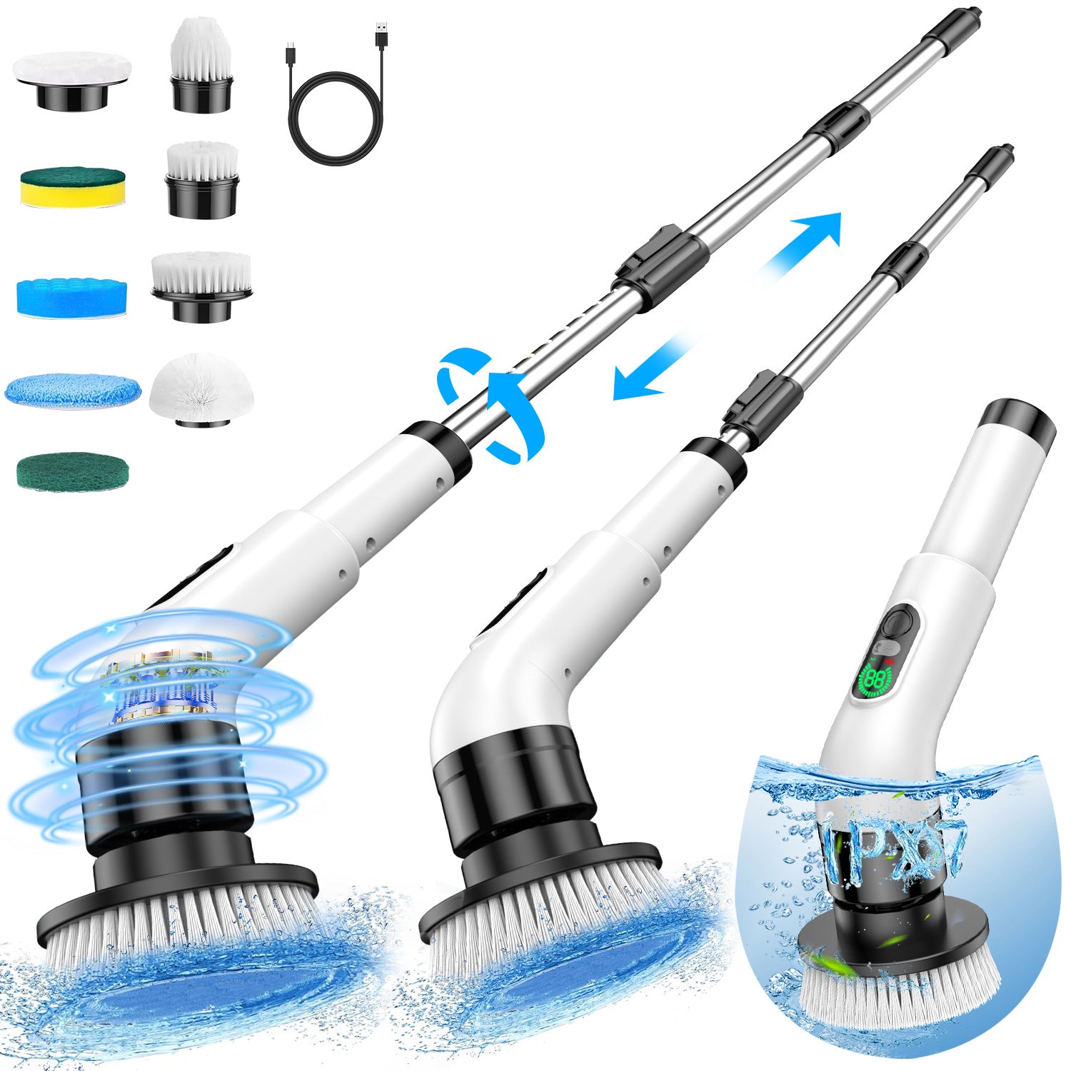 Multifunctional Telescopic Electric Cleaning Brush