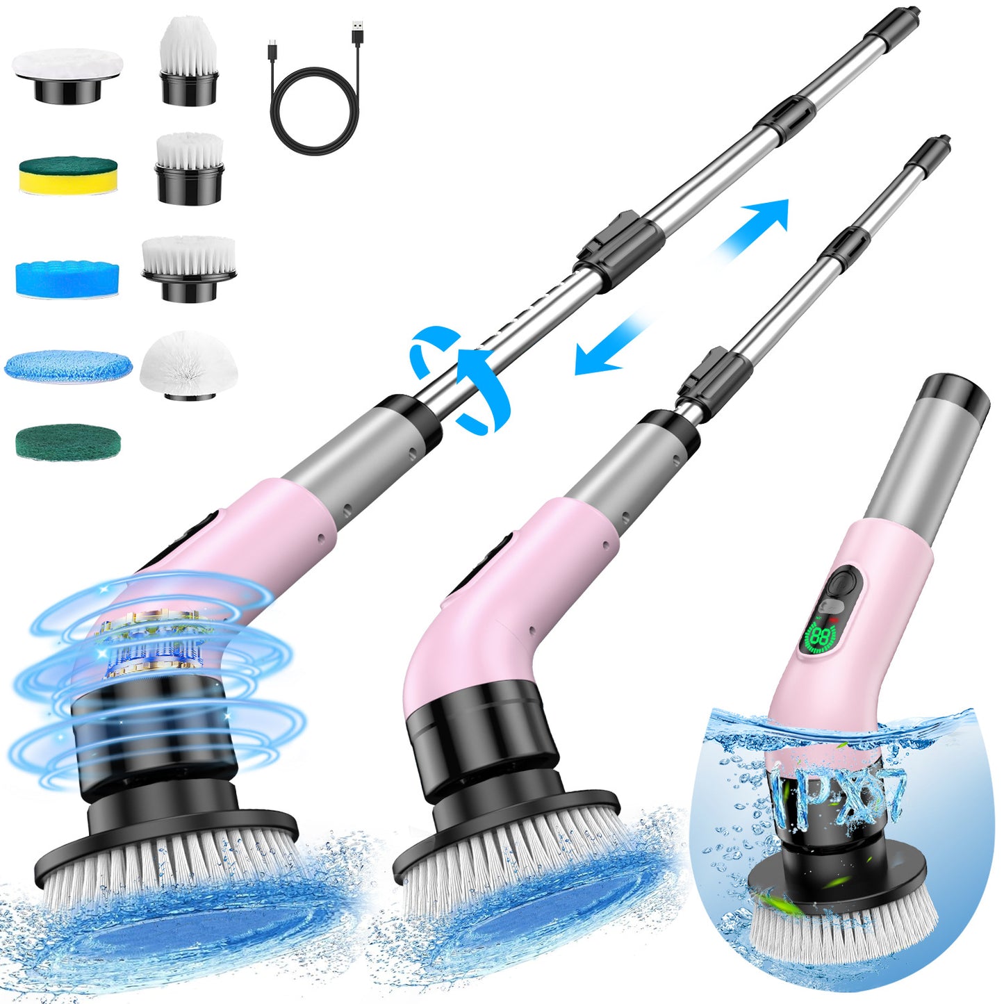 Multifunctional Telescopic Electric Cleaning Brush