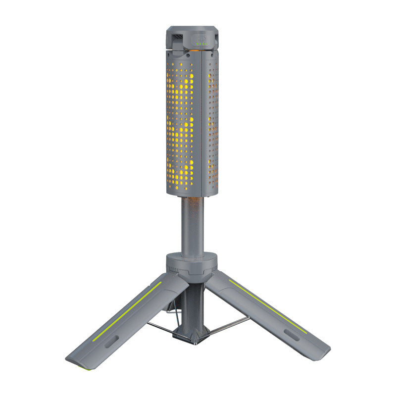 Multifunctional three-leaf camping lamp