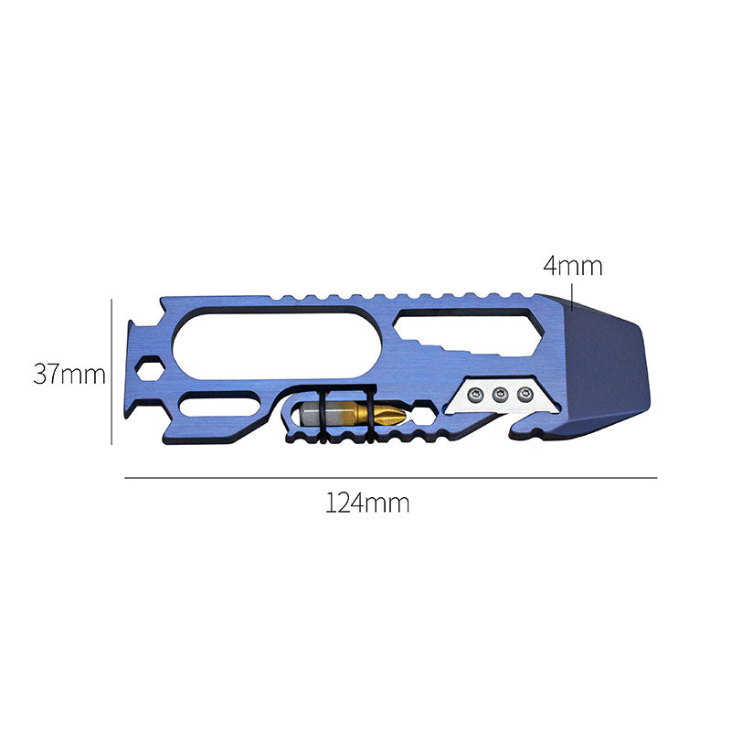 Multifunctional Titanium Alloy Emergency Tool with Bottle Opener