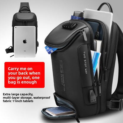 Multifunctional Waterproof Anti-theft Crossbody Bag for Men