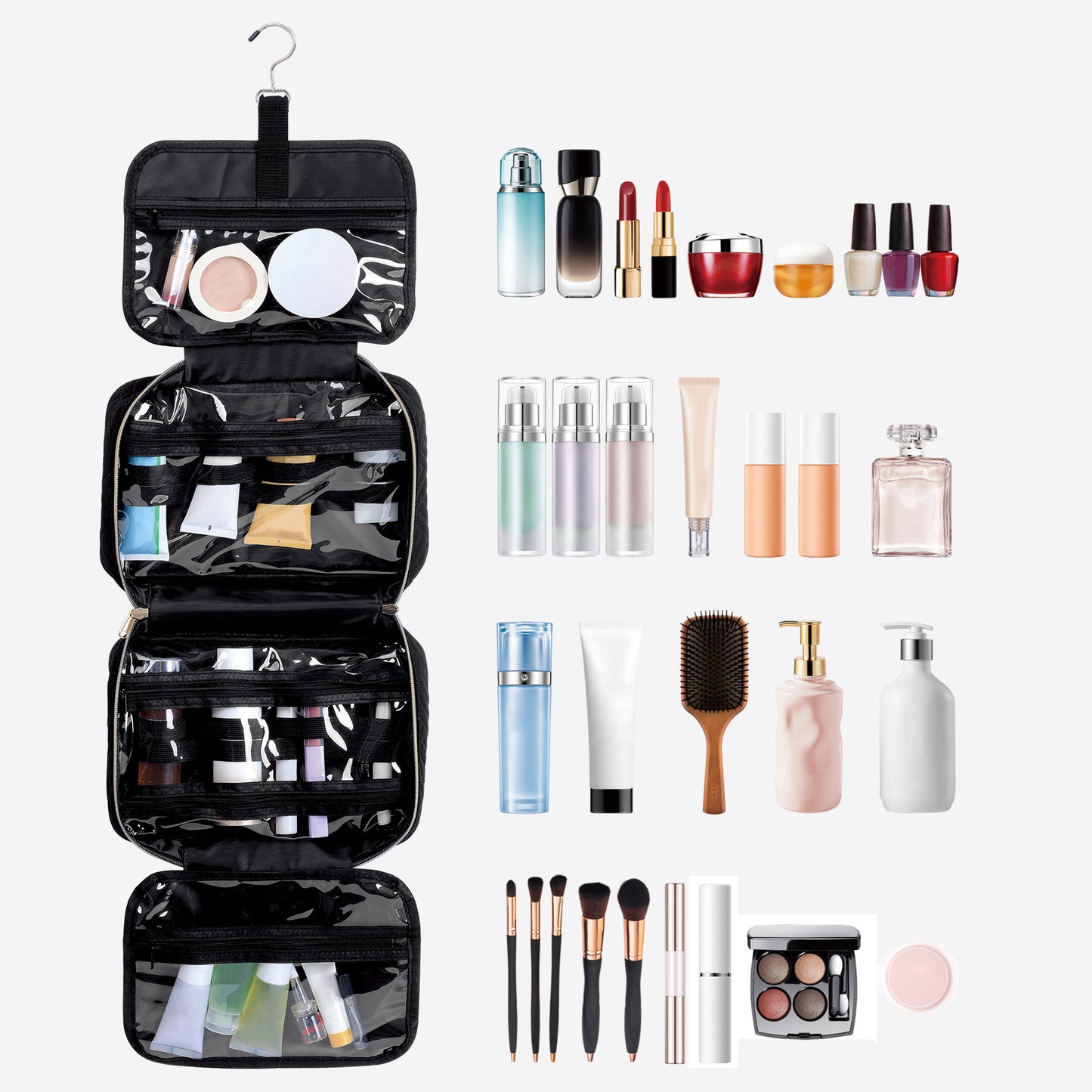 Multifunctional Waterproof Hanging Toiletry Bag with Large Capacity