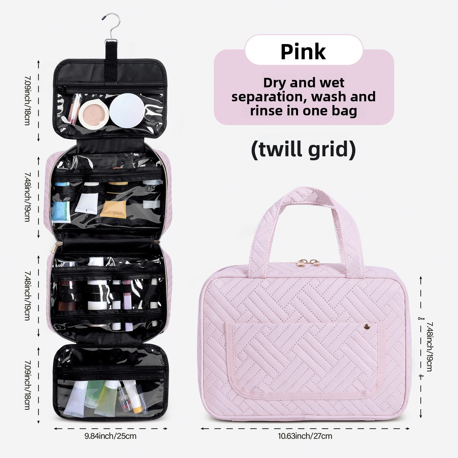 Multifunctional Waterproof Hanging Toiletry Bag with Large Capacity