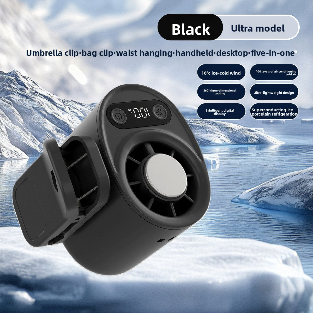 Multifunctional Wearable Fan with Ice Pack Compartment
