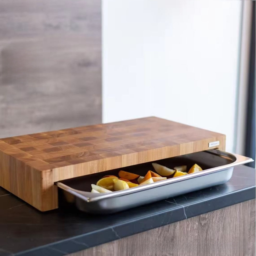 Multifunctional Wooden Cutting Board with Drawer