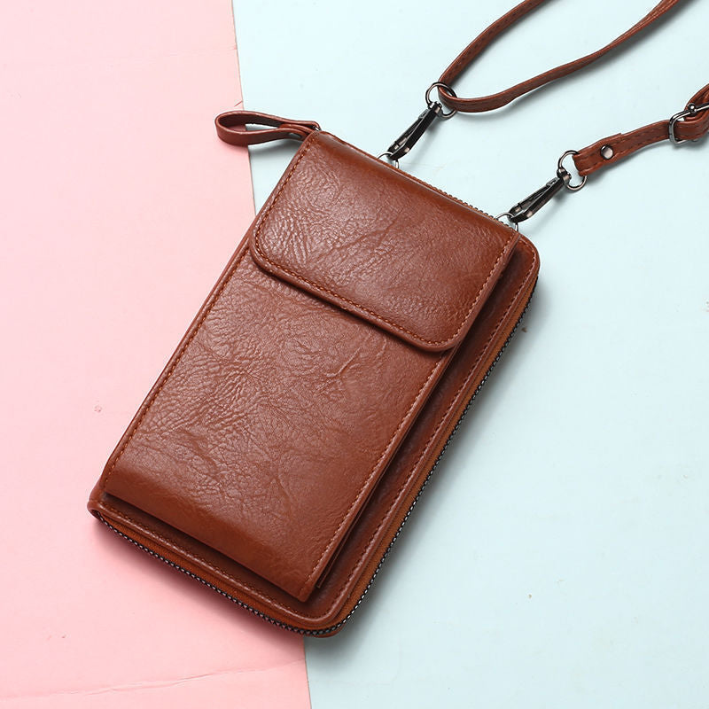 Multifunctional Zipper Snap Crossbody Phone Bag