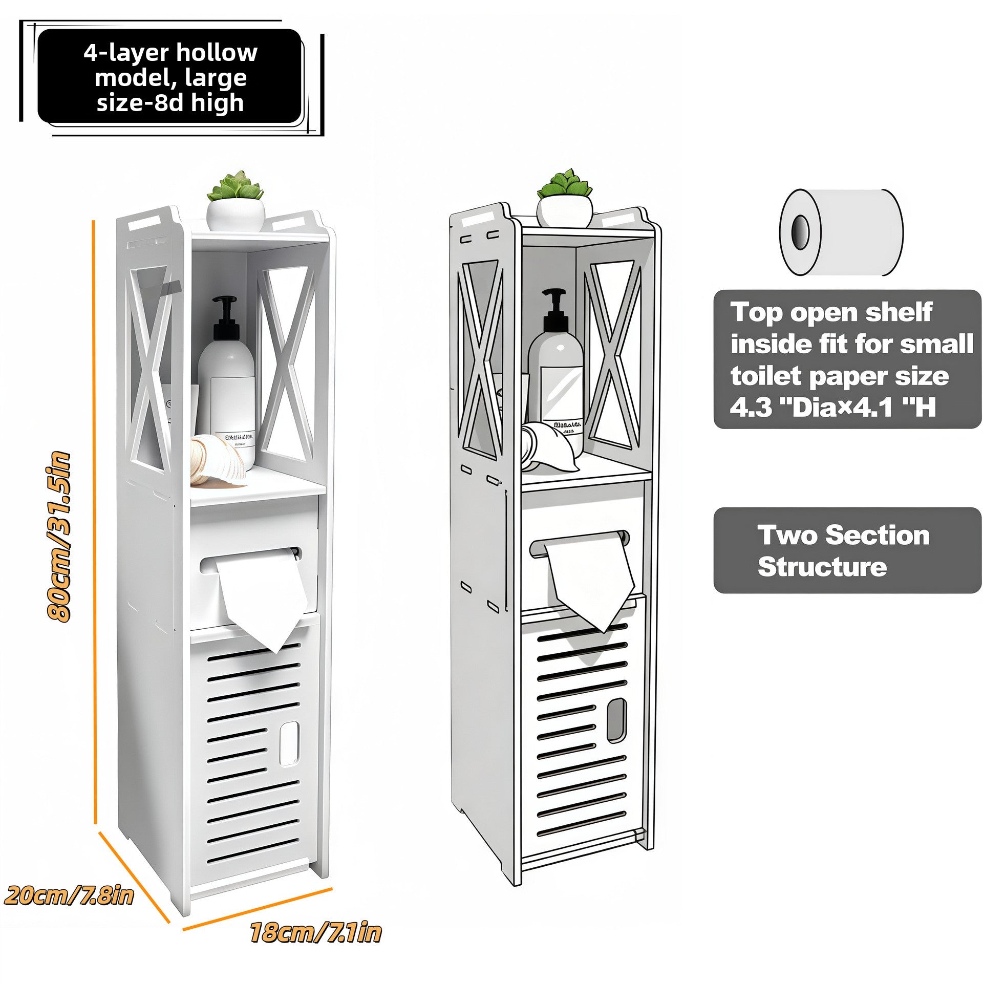 Multilayer Bathroom Storage Cabinet