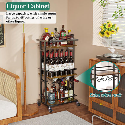 Multilayer Movable Wine Storage Rack