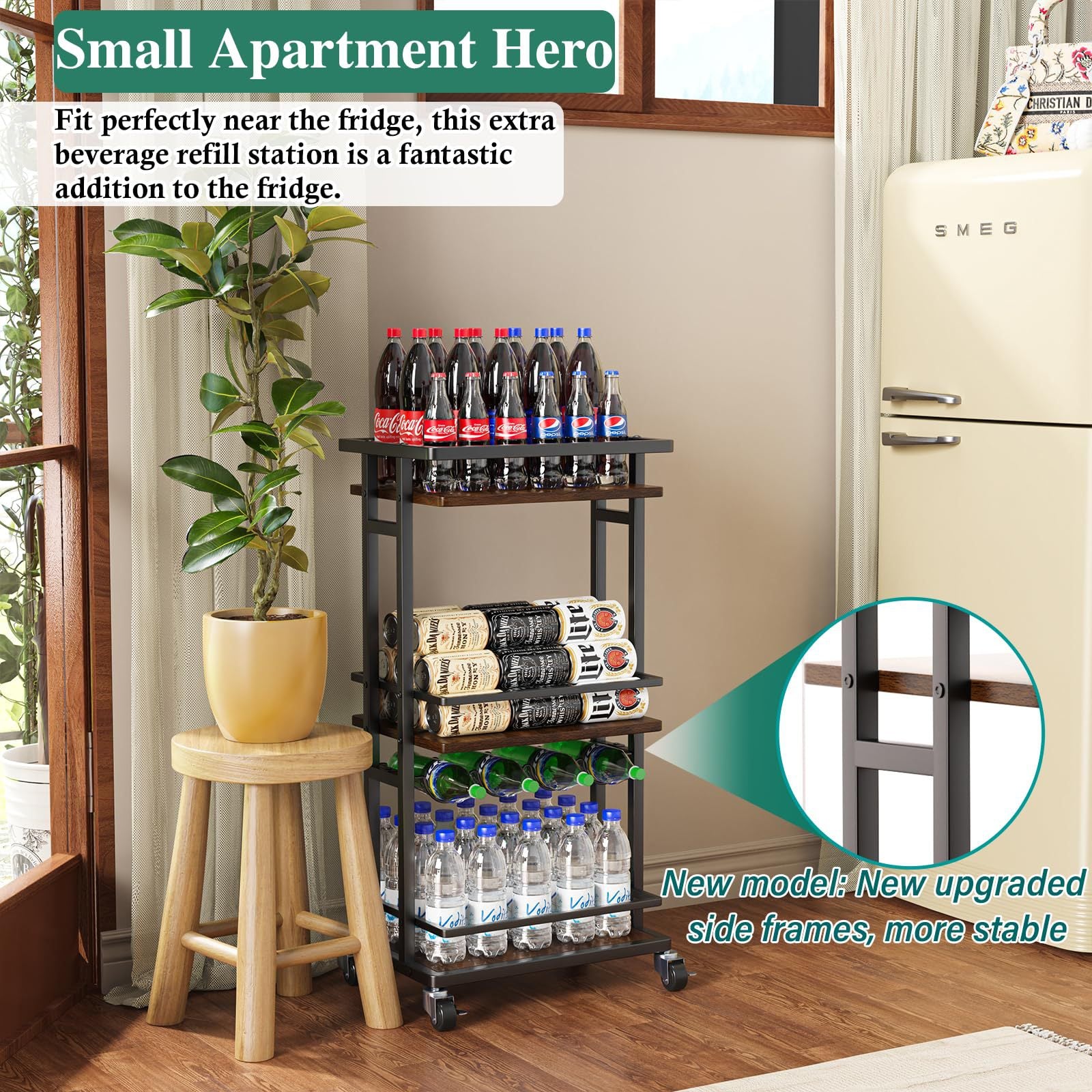 Multilayer Movable Wine Storage Rack